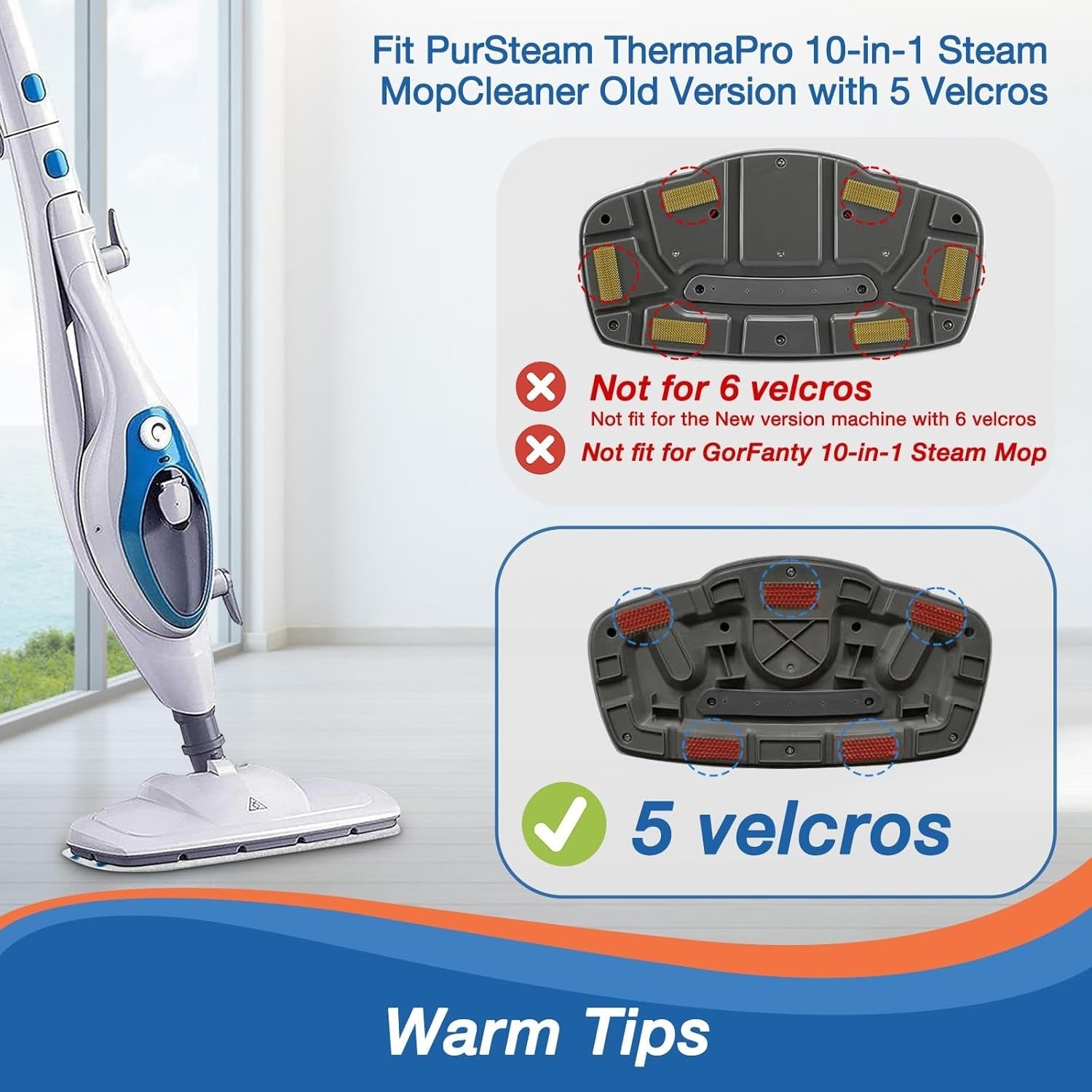 new 8 Pack Steam Mop Replacement Pads Compatible with PurSteam 4+4 07FC0E-D4 - KOEEK