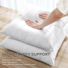 Set of 2 down feather pillowcases, soft and fluffy,  downproof cotton cover 07FC0E-D4 - KOEEK