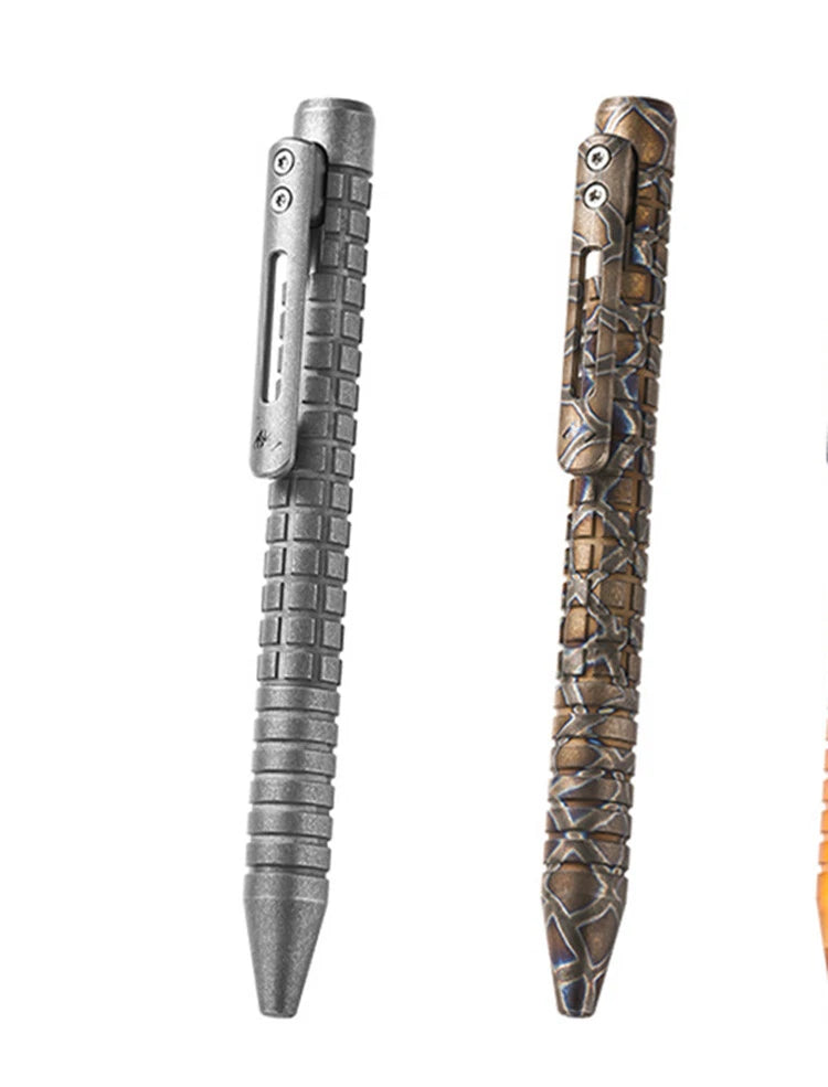 TC4 Titanium Alloy Bolt Action Pen Office Signature Writing Pocket EDC Tool Pens 07FC0E-D4 - KOEEK