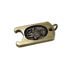 Retro Brass Skull Personality Penant Card Keychain Fashion Necklace Opener EDC 07FC0E-D4 - KOEEK