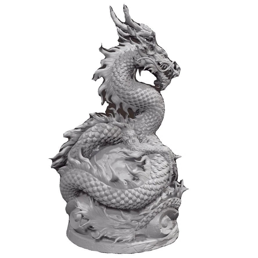 H/80mm resin figure model Chinese Mythical Dragon 3D Printing unassembled 07FC0E-D4 - KOEEK
