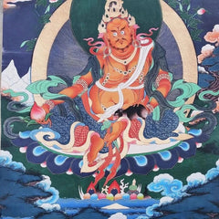 36" King of Treasures Brocade Tibetn Tangka Embroidery Hanging Painting Ornament 07FC0E-D4 - KOEEK