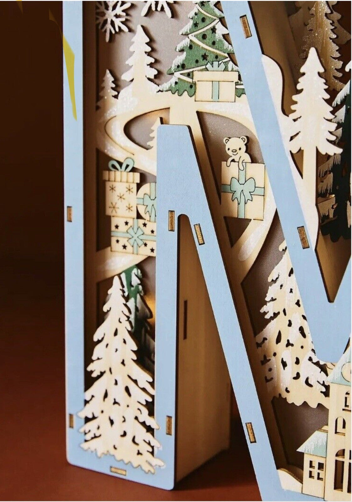 Anthropologie Wonderland Scene Monogram Light-Up Holiday Decoration Letter M ANTHROPOLOGIE - KOEEK