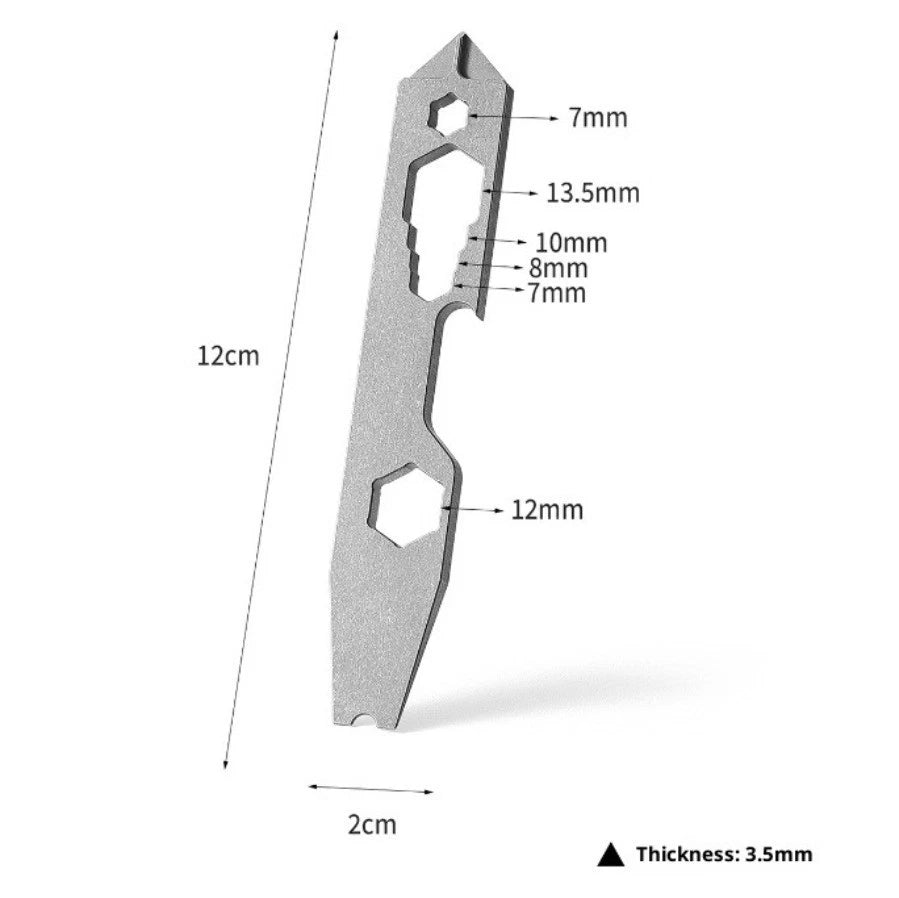TC4 Titanium alloy Survival Multi Tool EDC Pry Bar Wrench Self-defense Emergency 07FC0E-D4 - KOEEK