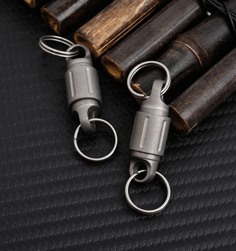 EDC 360 Degree Rotating Titanium Gimbal Keychain Car Keychains with Key Ring Hot 07FC0E-D4 - KOEEK