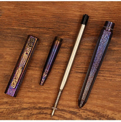 Handmade Titanium Ballpoint Pen EDC Signature Writing Pocket Pen Collectible 07FC0E-D4 - KOEEK