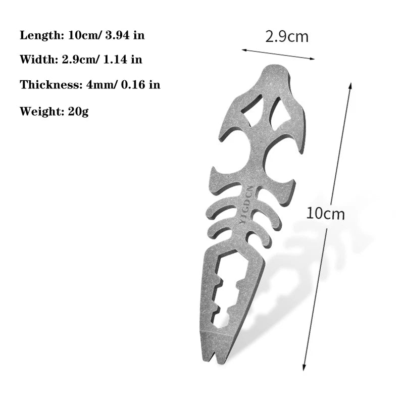 Titanium Pry Bar Crowbar Bottle Opener Wrench EDC Portable Multi Tools 07FC0E-D4 - KOEEK