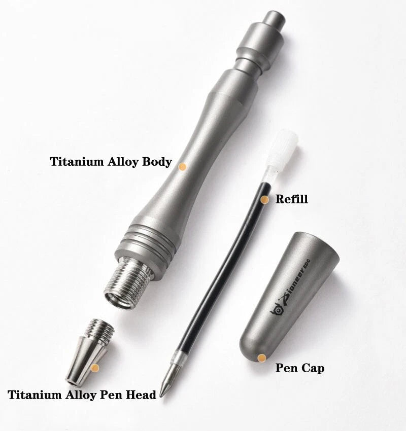 Mini Titanium Alloy Ballpoint Pen Signature Writing Pen Business Office EDC Gift 07FC0E-D4 - KOEEK