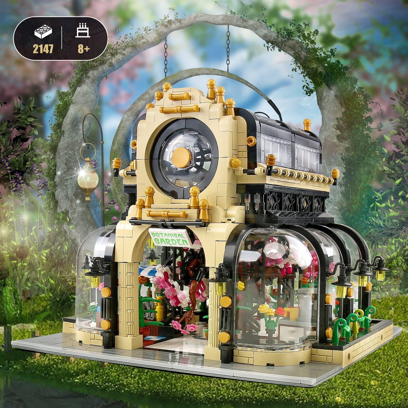 new MOULD KING 16019 Botanical Garden Led Light Street View Building Blocks Toy MOC KOEEK - KOEEK