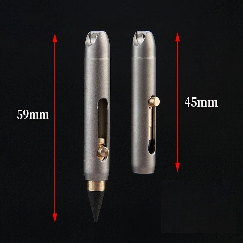 EDC Mini Titanium Brass Infinity Pencil Portable Writing Tool Keychain Outdoor 07FC0E-D4 - KOEEK