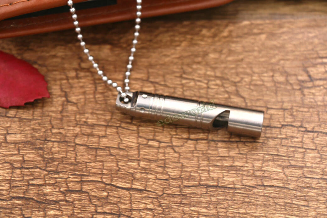 EDC TC4 Titanium Keychain Outdoor Safety Whistle Camping Travel Survival Tool EDC - KOEEK