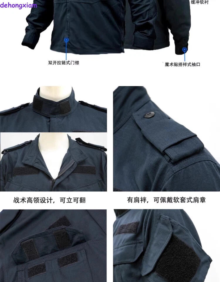 Russian OMOH Special Forces outdoors Replica Black Combat Suit Set Jacket+Pants 07FC0E-D4 - KOEEK