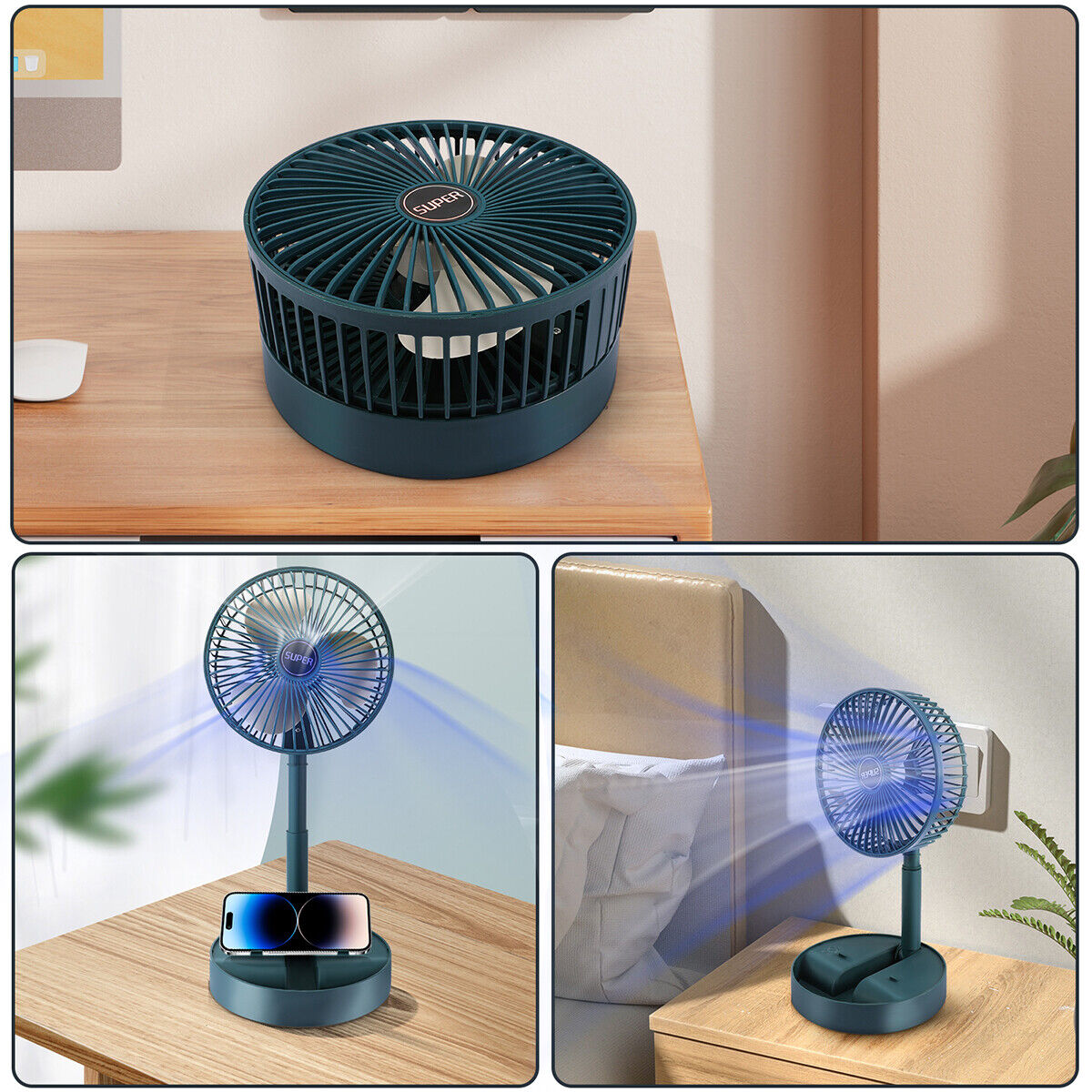 ny Ventilador De Aire Frio Portatil Oppladbar Abanico Piso Outdoor Con USB