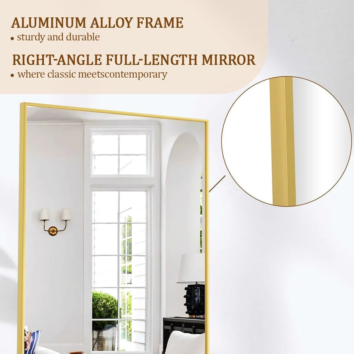 21"x56" Floor Mirror Full Length, Bedroom Floor Body Mirror, Large Gold Mirror 07FC0E-D4 - KOEEK