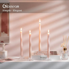 Glass Tapered Candlestick Holders: 10Pcs Small Taper Candle Holders
