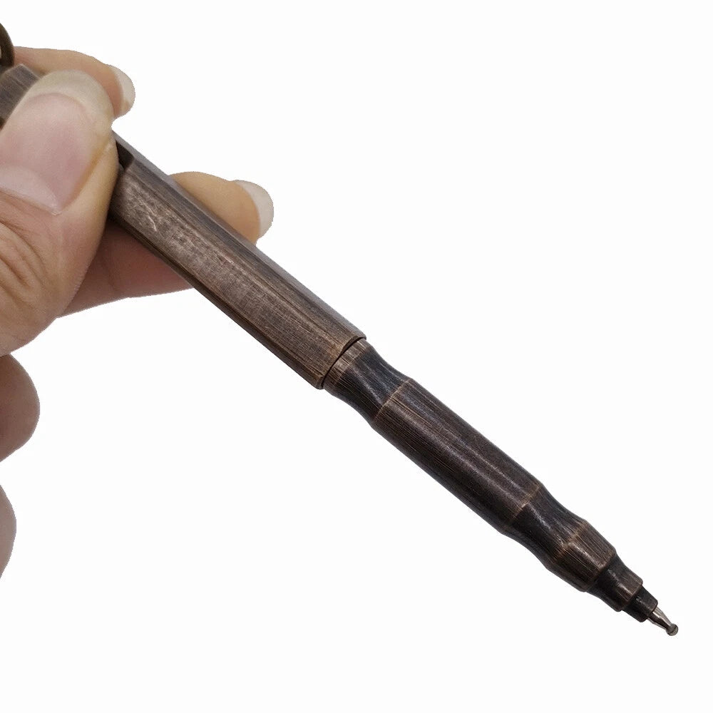 Solid Brass Bolt Action Pen Pocket EDC Signature Ballpoint collectible Gel Pen 07FC0E-D4 - KOEEK