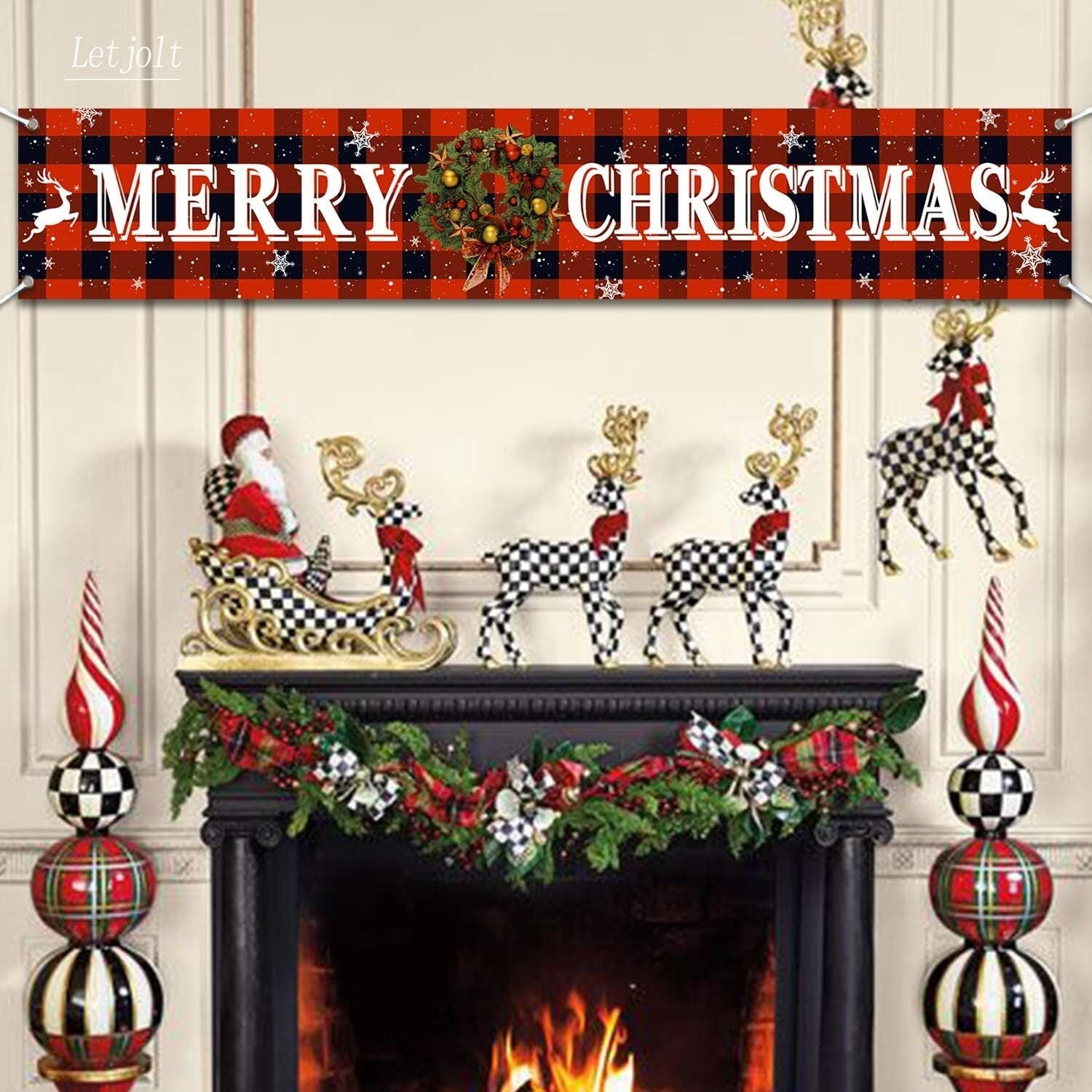 new Merry Christmas Banner Eve Signs Huge Decorations Multicolor 07FC0E-D4 - KOEEK