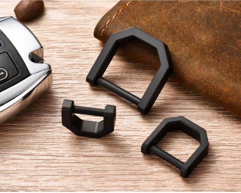 Titanium D Key Ring with Screw Shackle Keychain Ring Horseshoe Clasp for Car Fob 07FC0E-D4 - KOEEK