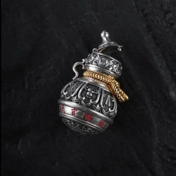 Taoist Taiji Bagua Gourd Pendant Necklace Chinese Style Vintage Amulet 07FC0E-D4 - KOEEK