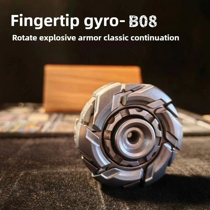 B08 EDC Stainless Steel Stone Wash Fidget Spinner Armor Mechanical Toy 07FC0E-D4 - KOEEK