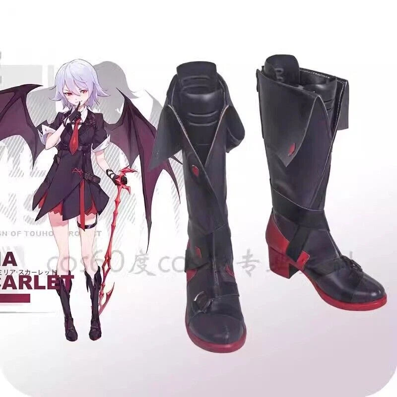 TouHou Project Remilia Scarlet Heels Shoes Long Boots Cosplay Anime Props 07FC0E-D4 - KOEEK