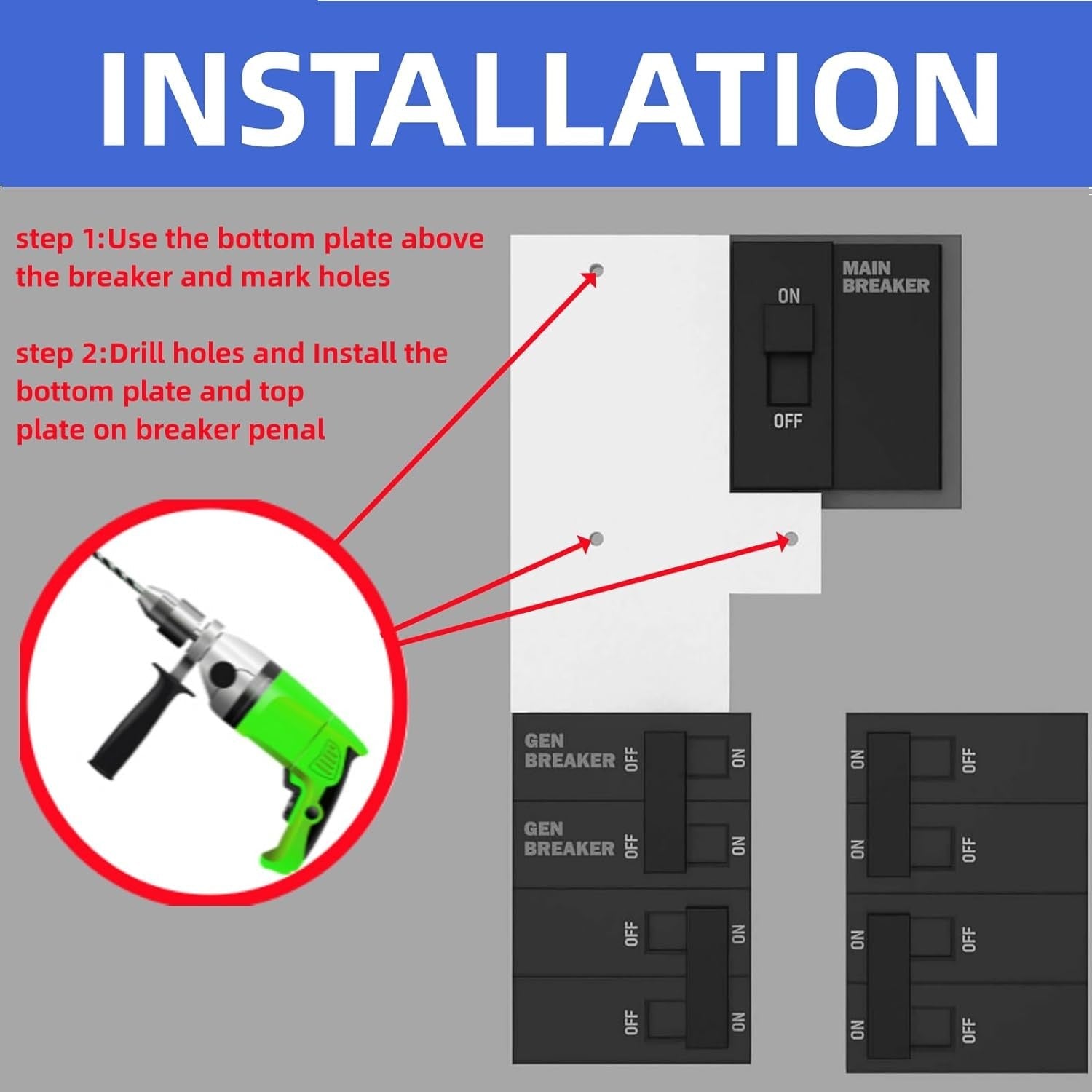 new Generator Interlock Kit Compatible with GE General Electeric Breaker Panels... 07FC0E-D4 - KOEEK