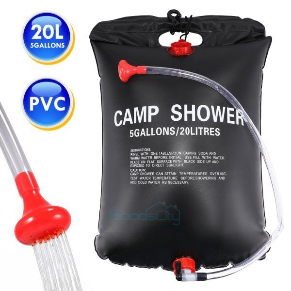 ny Solar Brusepose 10 gallons/40L Solvarme Camping Brusepose til Camping