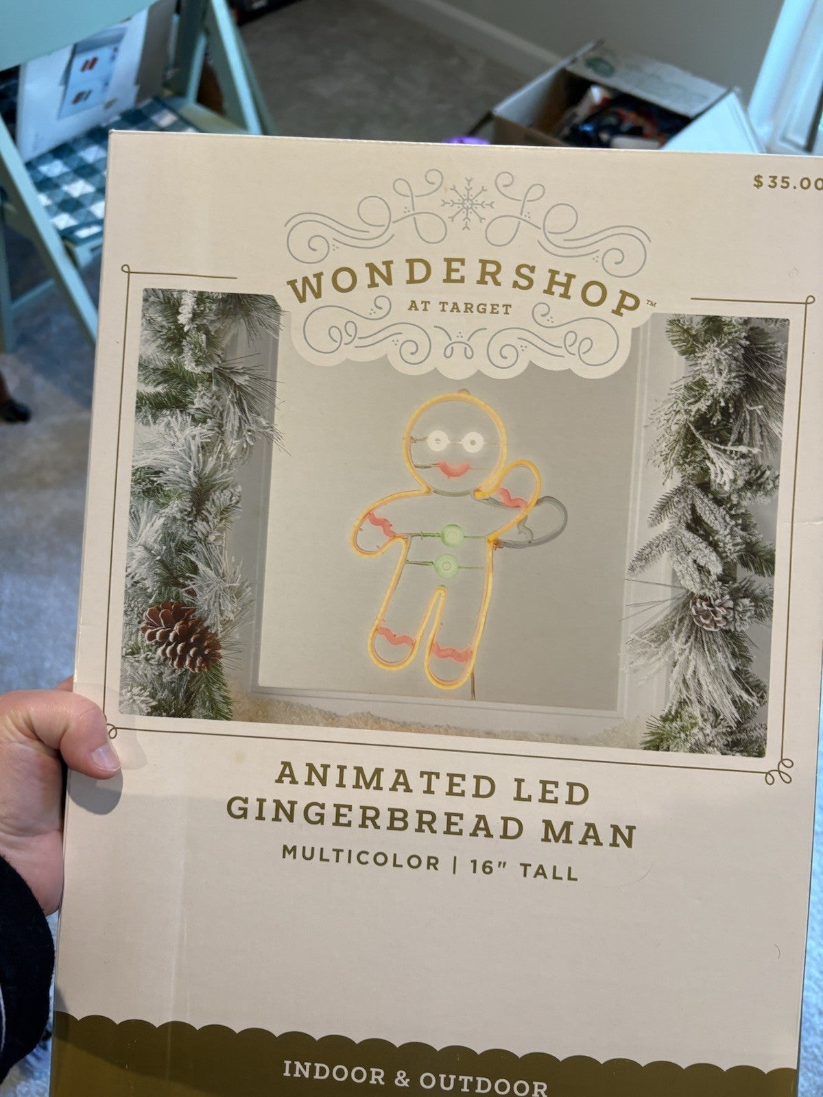 Target Wondershop LED Christmas Light Waving Gingerbread Man Neon Style, 16" WONDERSHOP - KOEEK