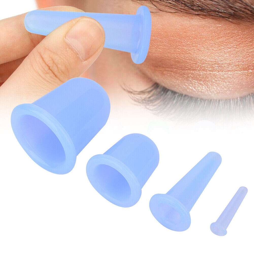 new 4pcs Vaccum Massager Cupping Cup Lifting Firming Therapy Treatment (Blue) HGF koeek - KOEEK