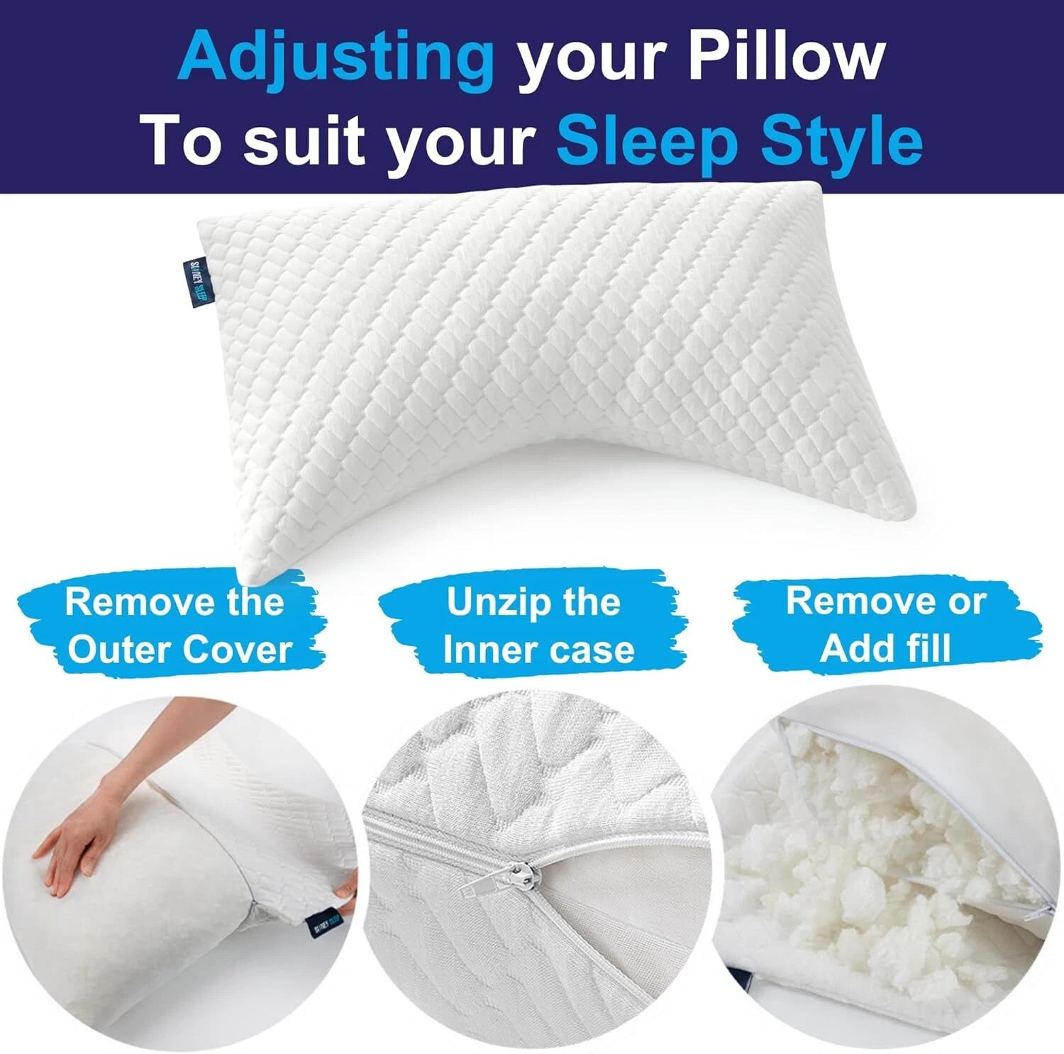 Sleep pillow (for side and back sleepers) - relieves neck and shoulder pain 07FC0E-D4 - KOEEK