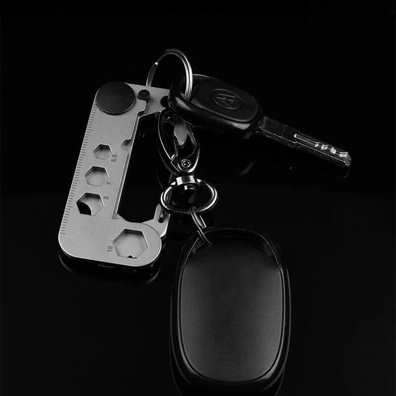 EDC 9 in 1 Multifunction Tools Outdoor Camping Hiking Bicycle Carabiner Keychain 07FC0E-D4 - KOEEK