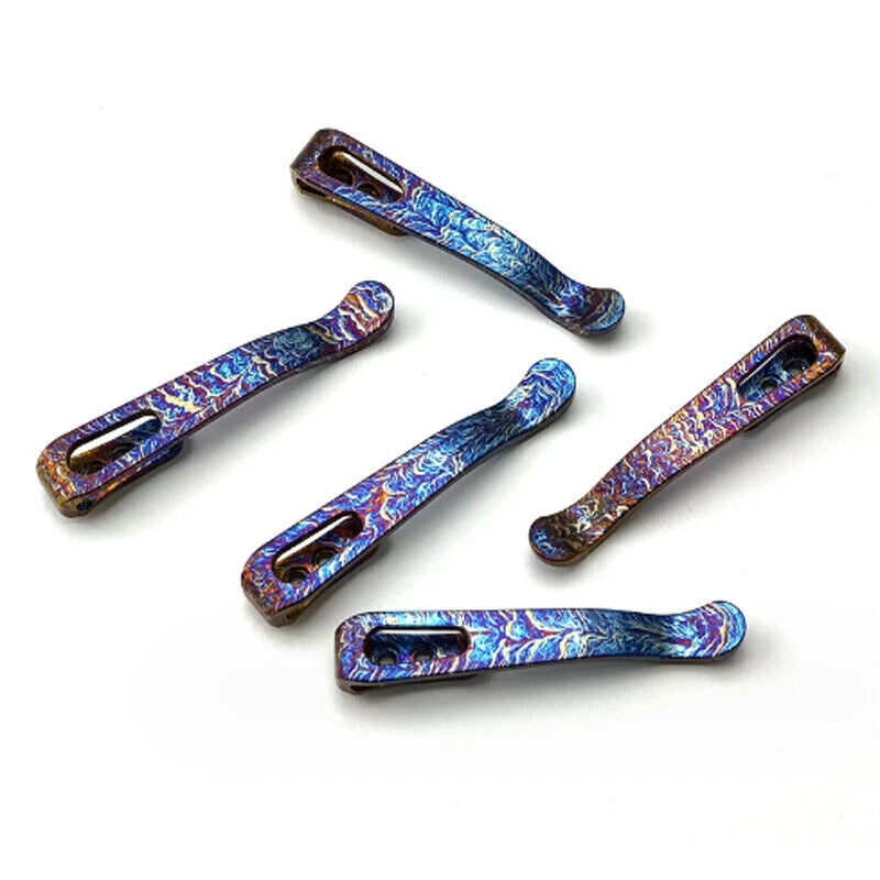 TC4 Titanium Deep Carry Back Clip Pocket Clip For Rick Hinderer XM18 XM24 Knifes 07FC0E-D4 - KOEEK