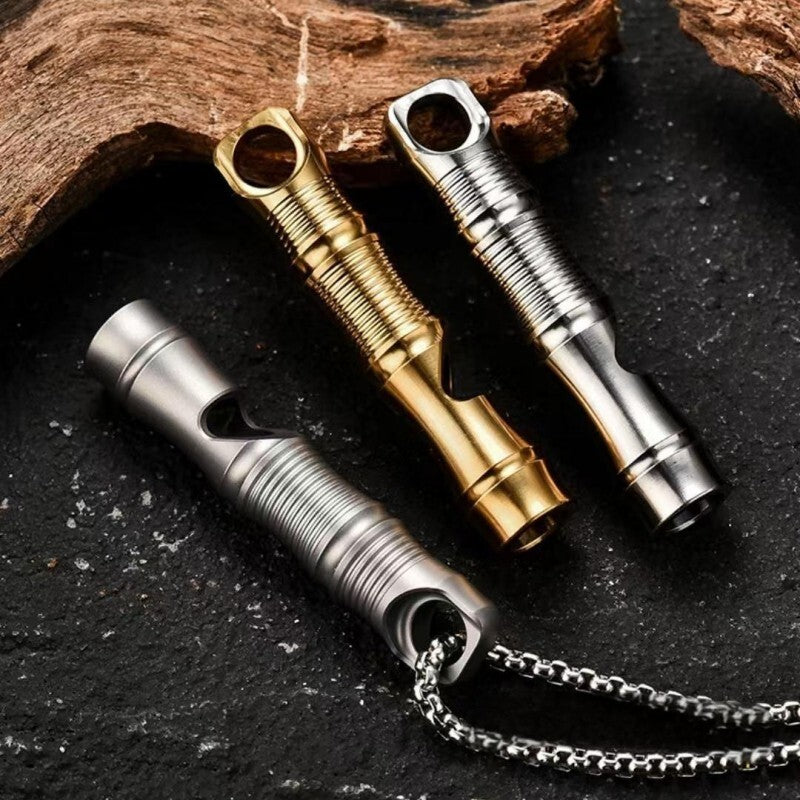EDC Mini Titanium Emergency Whistle Survival Safety Whistle Outdoor Camping Gift 07FC0E-D4 - KOEEK