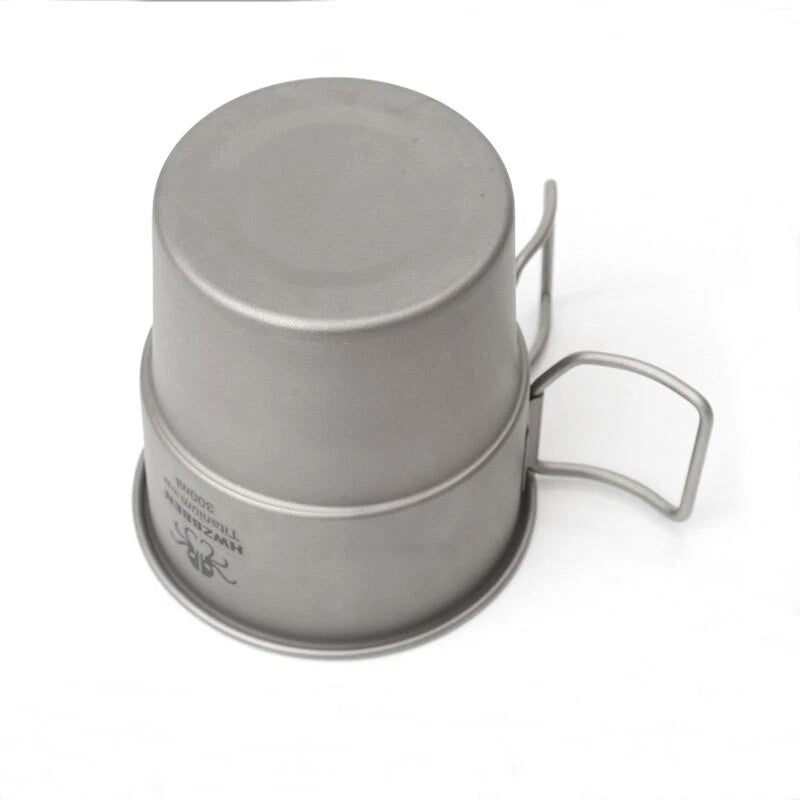 EDC Outdoor Camping Pure Titanium Coffee Water Cup Portable Folding Mug Cup EDC - KOEEK