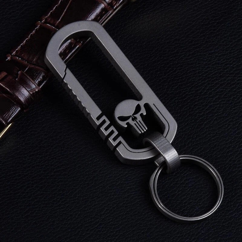 Titanium Alloy Skull Quick Release Hanging Buckle Car Keychain Key Ring EDC Gift 07FC0E-D4 - KOEEK