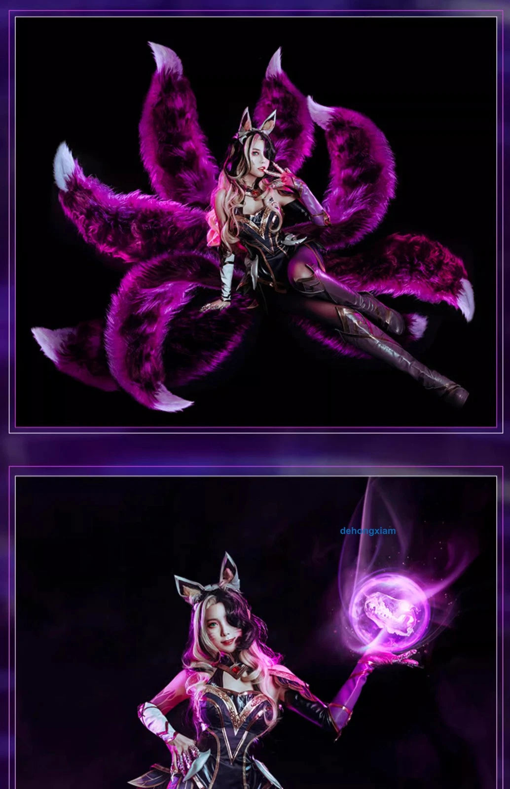 League of Legends Ahri Dresses Skirt Outfit Cosplay Costume Xmas Women Present 07FC0E-D4 - KOEEK