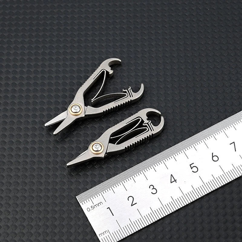 EDC Mini Titanium 1.89" Facial Hair Scissors + Beard Mustache Nose Hair Trimming 07FC0E-D4 - KOEEK