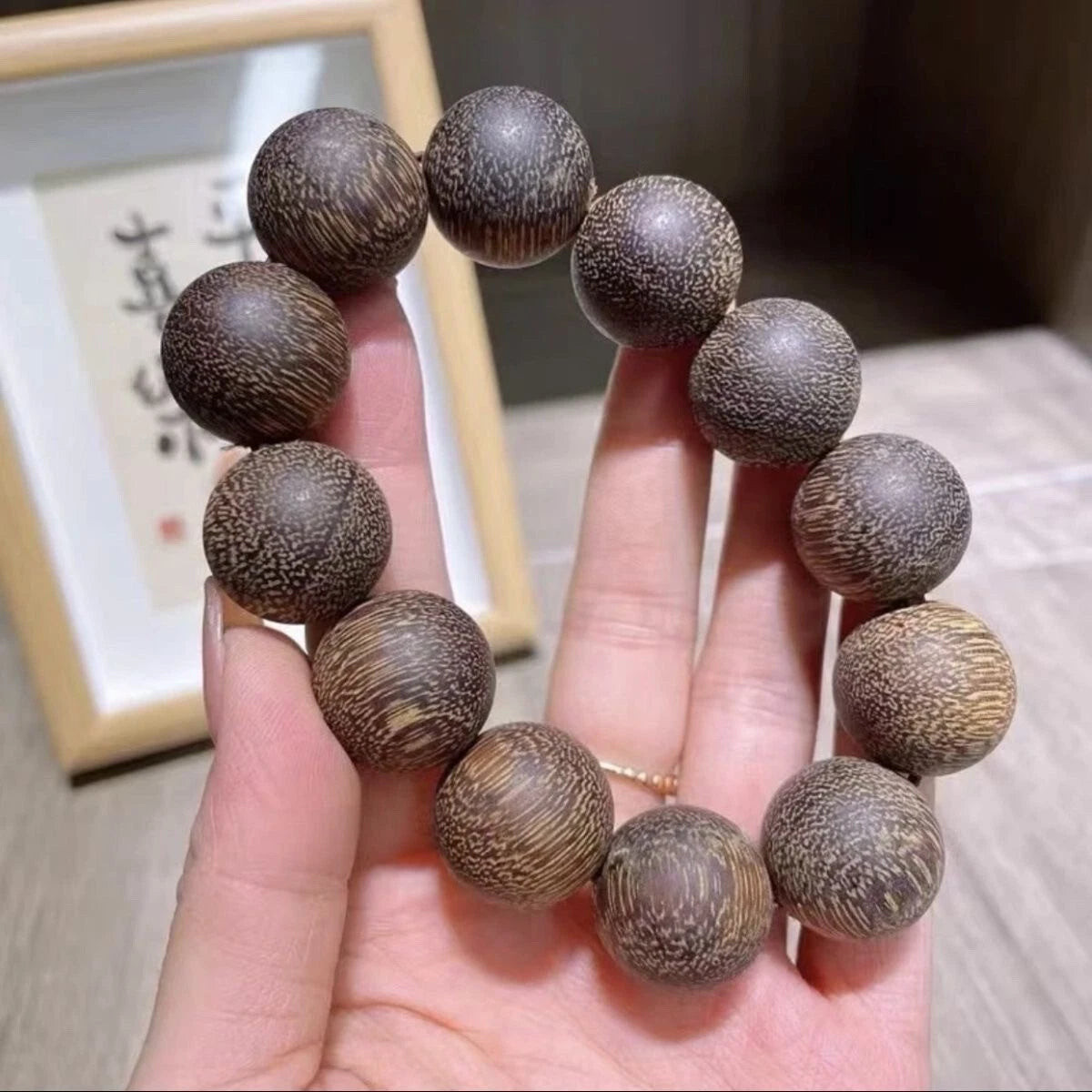 20mm Beads Natural Grade A Agarwood Men Woman Bracelet Buddha  Prayer Beads 07FC0E-D4 - KOEEK