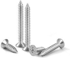 new x 2-1/2" Flat Head Sheet Metal Screws Wood x 2-1/2", Silver 07FC0E-D4 - KOEEK