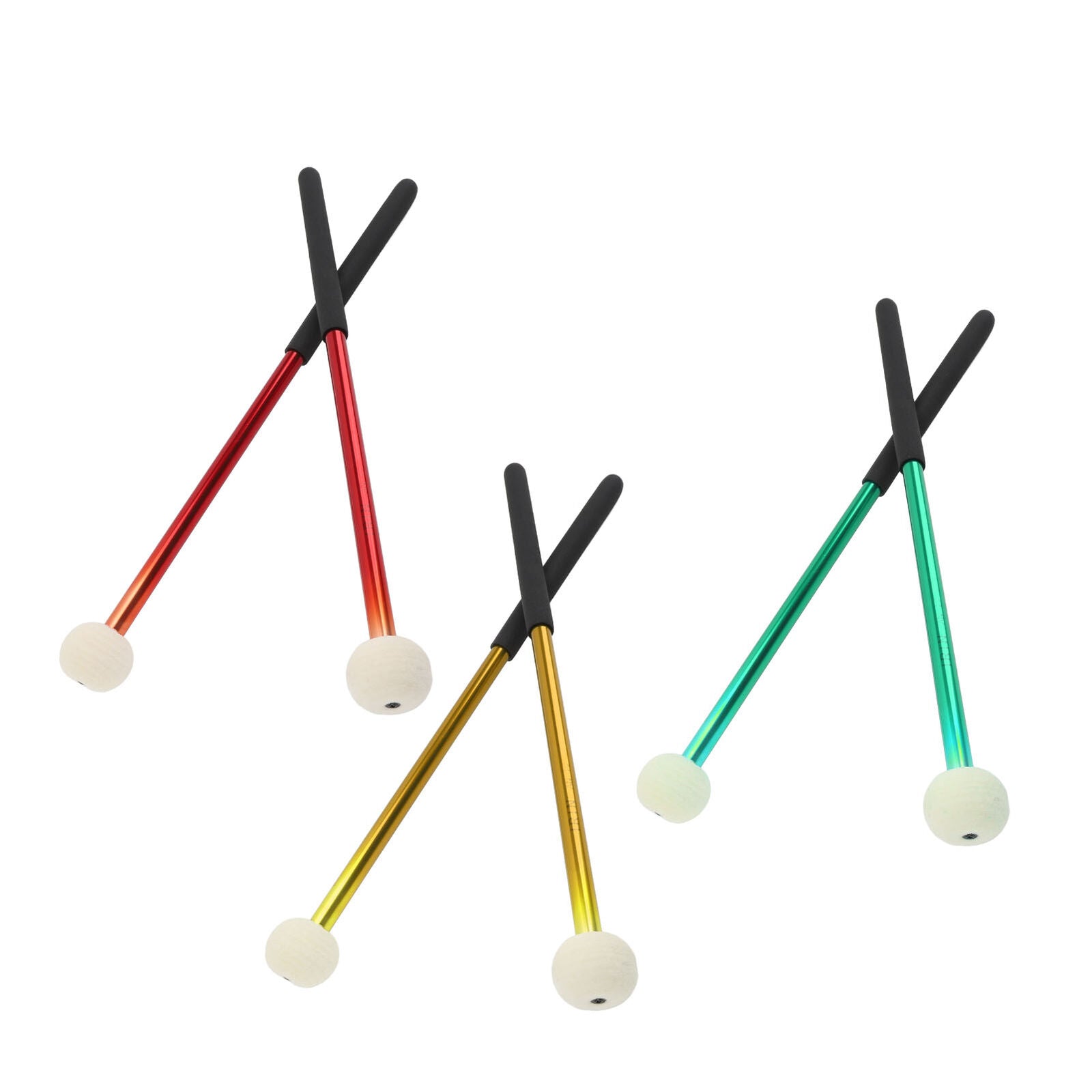 new 1 Pair Timpani Mallets Soft Felt Head Rubber Handle Percussion Drumsticks koeek - KOEEK