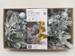 GE Color Choice 100 LED Color Changing 9Ft Flocked Pine Garland 8 Light Effects GE - KOEEK