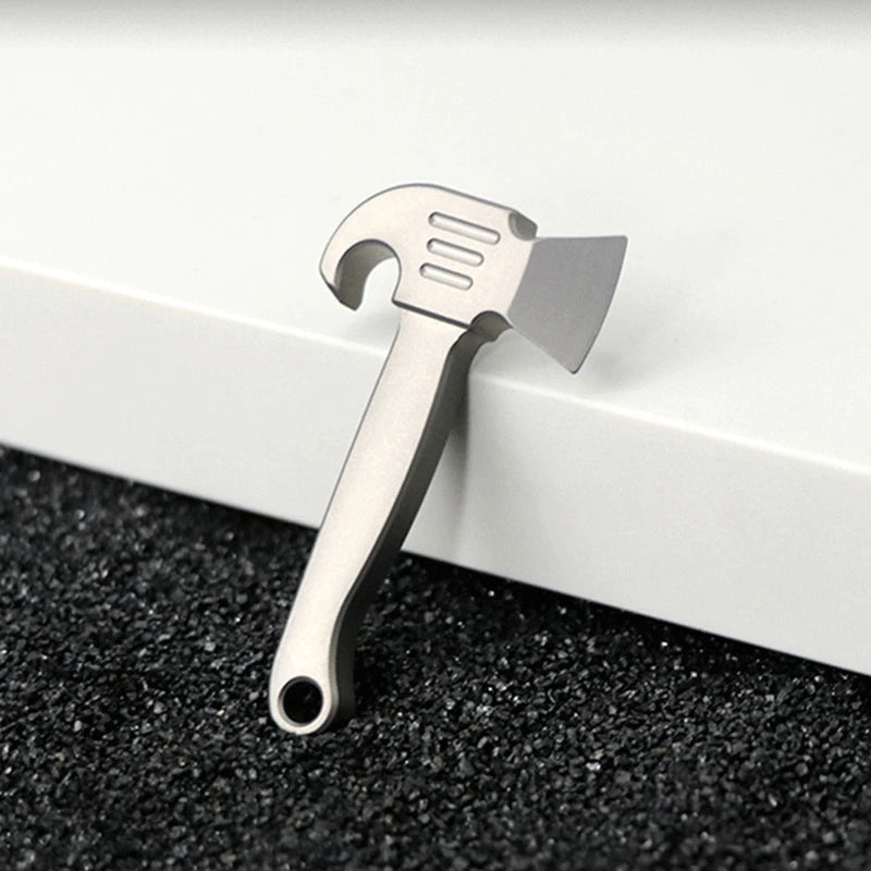 Mini Titanium Alloy Pendant Pry Bar Crowbar Bottle Opener Necklace EDC Keychain 07FC0E-D4 - KOEEK