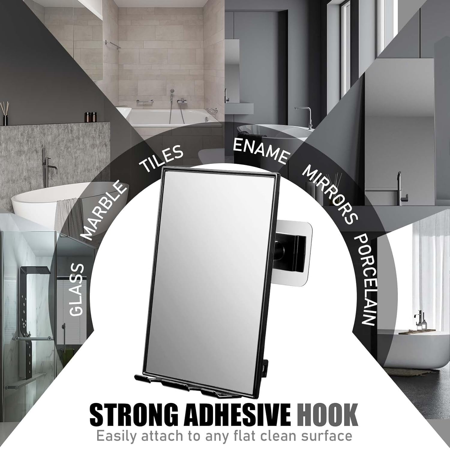 new LFOYOU Shower Mirror for Shaving with 2 Replaceable Adhesive - Two Black LFOYOU - KOEEK