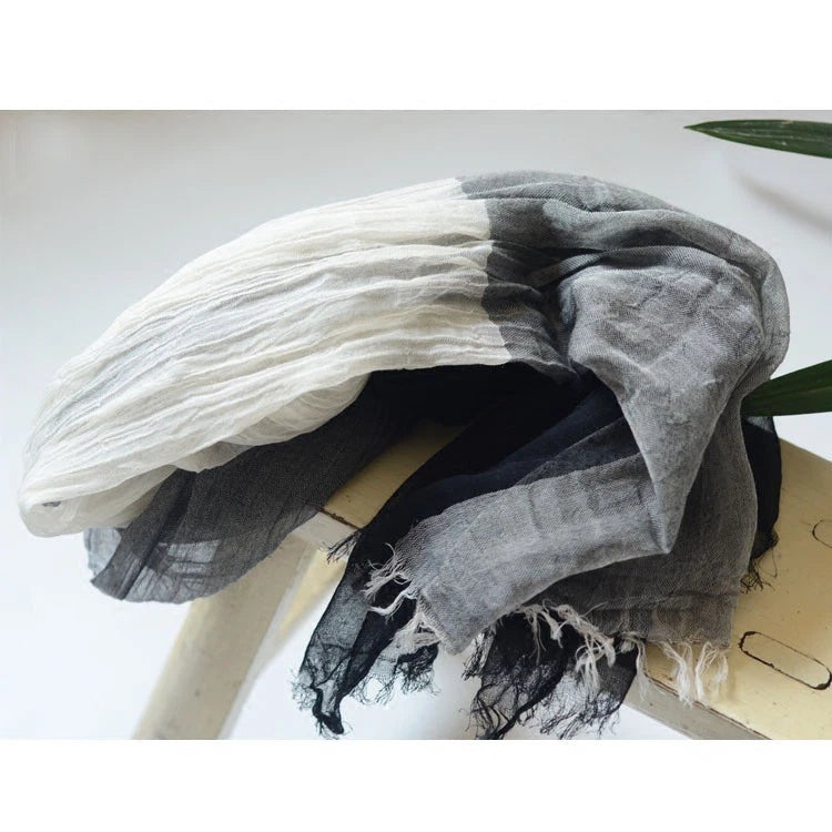 Mens soft cotton linen Bandana Scarf Blue gray Unisex Winter Autumn Neckerchief 07FC0E-D4 - KOEEK