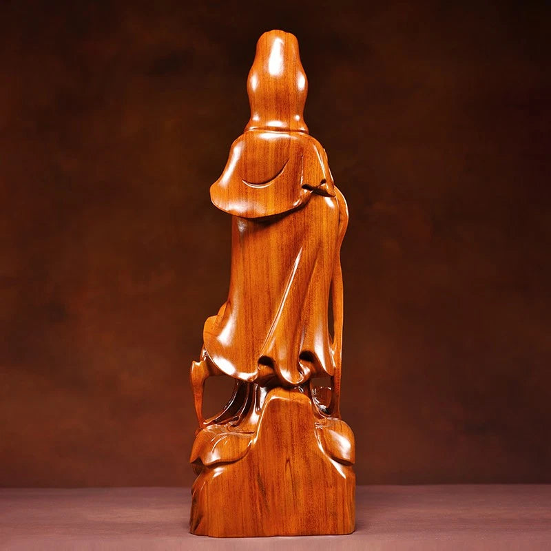 30cm Rosewood Guanyin Bodhisattva Buddha Ornament Home Furnishing Decoration Art 07FC0E-D4 - KOEEK