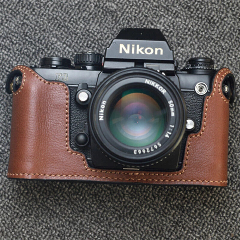 Handmade Leather Half Case Retro Protective Cover For Nikon F3 Camera 07FC0E-D4 - KOEEK