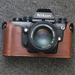 Handmade Leather Half Case Retro Protective Cover For Nikon F3 Camera 07FC0E-D4 - KOEEK
