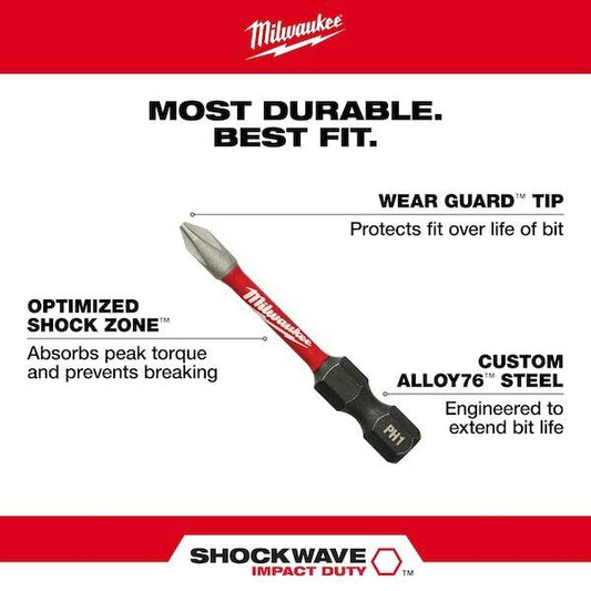 Milwaukee 48-32-4159 Shockwave 2" Slotted 9/32" Power Bits (25Pk)