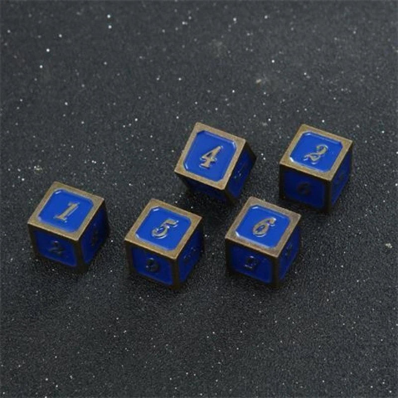 6 Sided Metal Dice Colorful Dice Mahjong Game Dice Set 5 Pieces 07FC0E-D4 - KOEEK