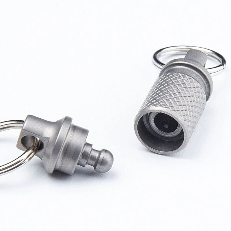 Titanium Alloy Insert Buckle Gimbal Ring Portable Double Keychain PendantEDC EDC - KOEEK